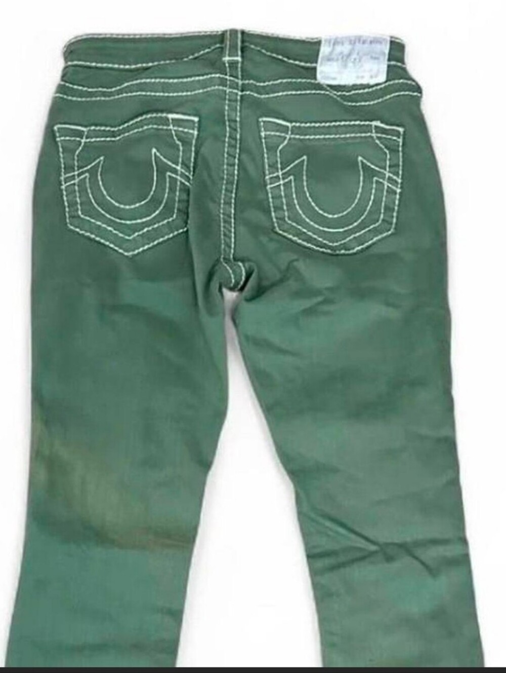 True Religion Size 27 Olive Green Distressed Skinny Jeans - Picture 4 of 8